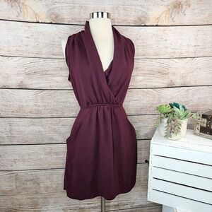 Wilfred Sleeveless Dress Women's Size S Purple‎ Wrap Front with Pockets